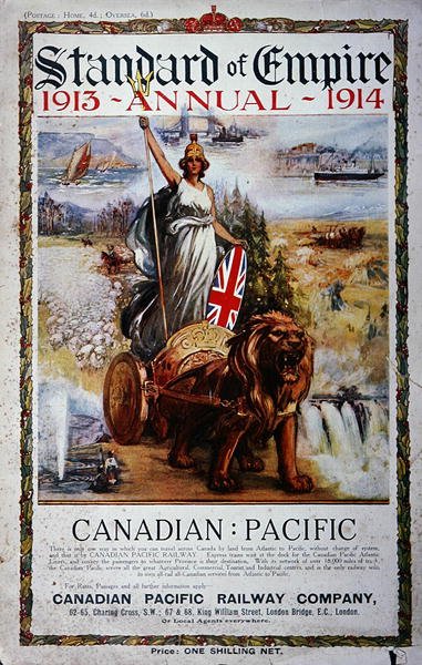 Annonce på forsiden af Standard of Empire Annual 1913-14 (litografi i farver) af School Canadian