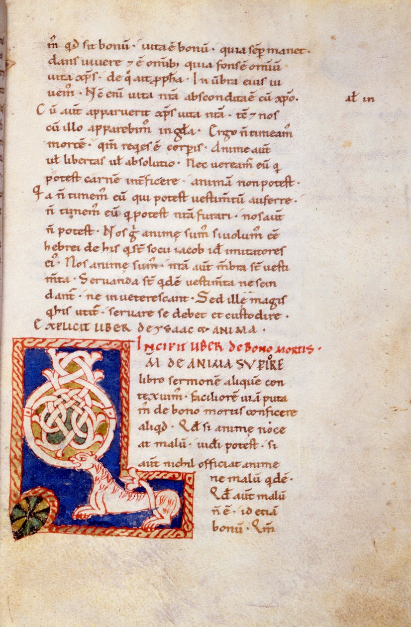 Miniature Gamle Testamente side. 13. århundrede. karolingisk var. Trivulziana bibliotek, Milano. af School Carolingian