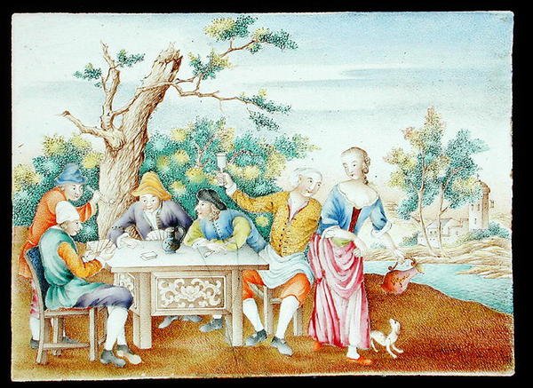 En famille rose tallerken, ca. 1740 (emalje) af School Chinese