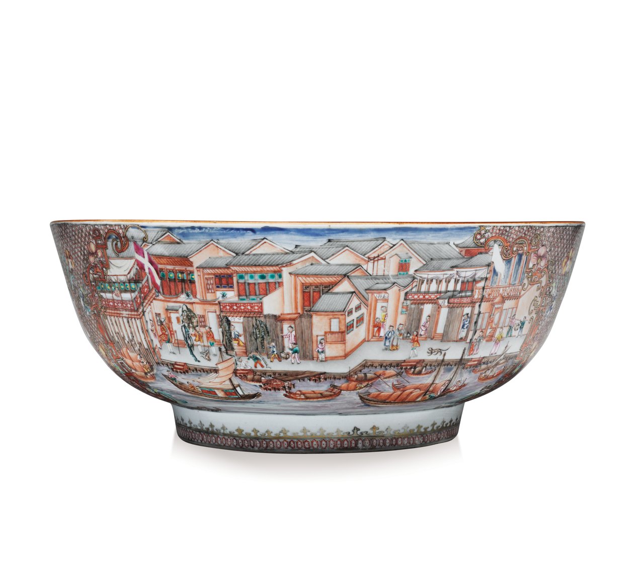En stor Hong skål, ca. 1785 (keramik) af School Chinese
