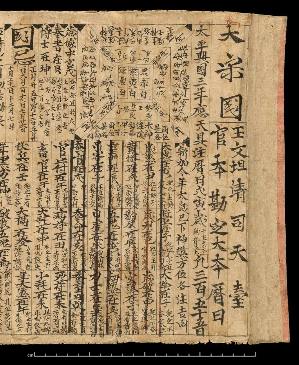 Almanak for AD 978, Dunhuang Mogao, Kina, ca. 978 (blæk på papir) af School Chinese