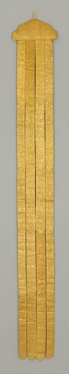 Banderole/tempelhængning, ca. 1700-tallet (silkebrokade) af School Chinese