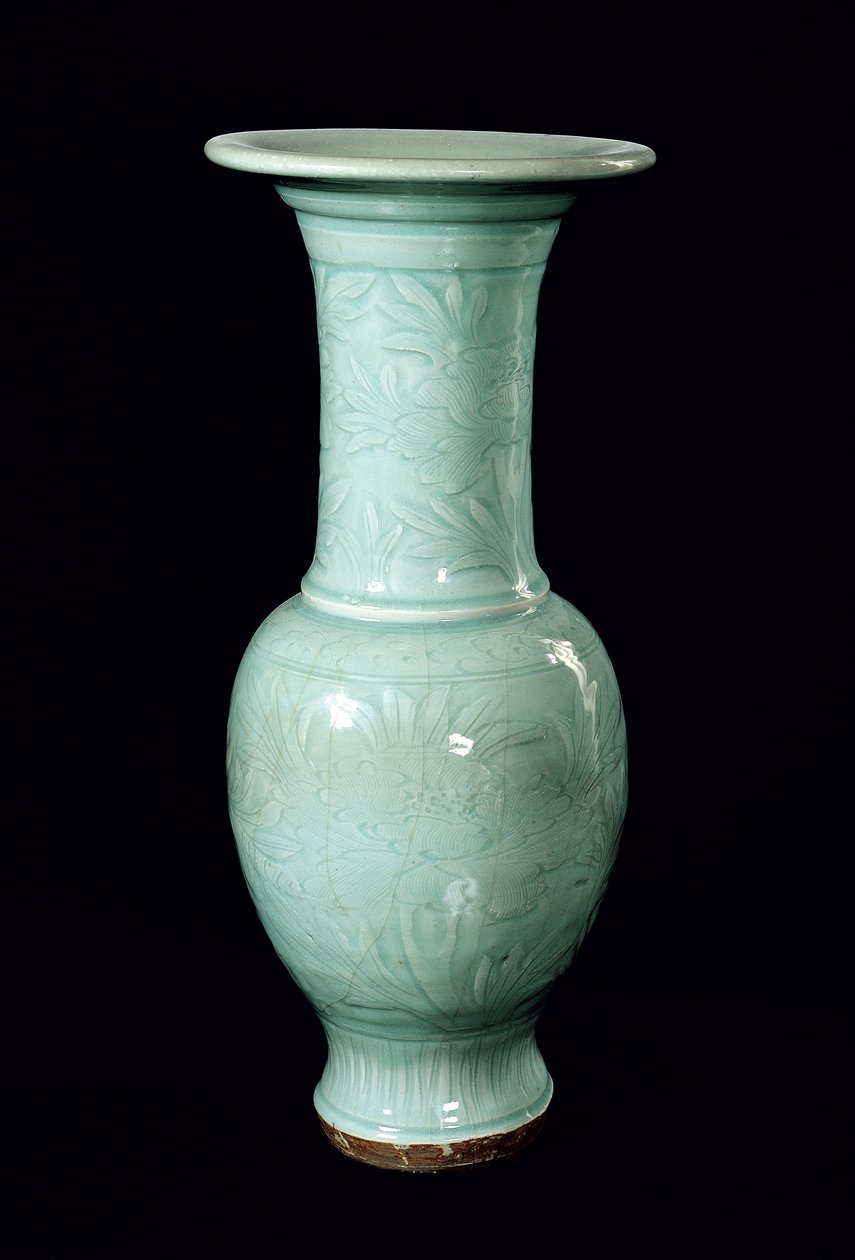 Celadon glaseret vase, Yuan-dynastiet (1260-1368) (keramik) af School Chinese