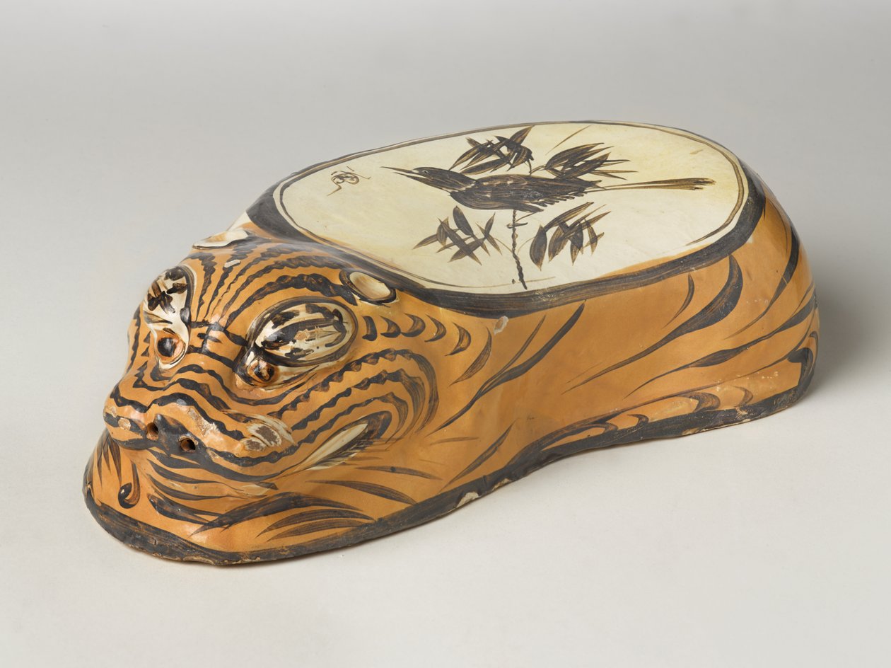 Cizhou Ware Pude i form af en tiger af School Chinese
