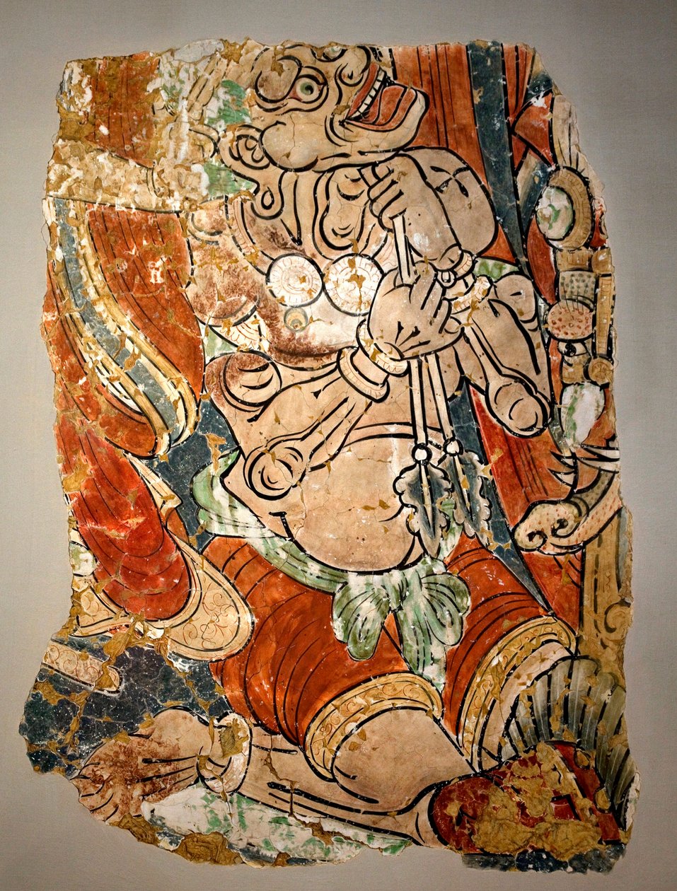 Demiac monster. Replika af et fragment af en malet væg fra hule 15 i Bezeklik, Tourfan (Kina) af School Chinese