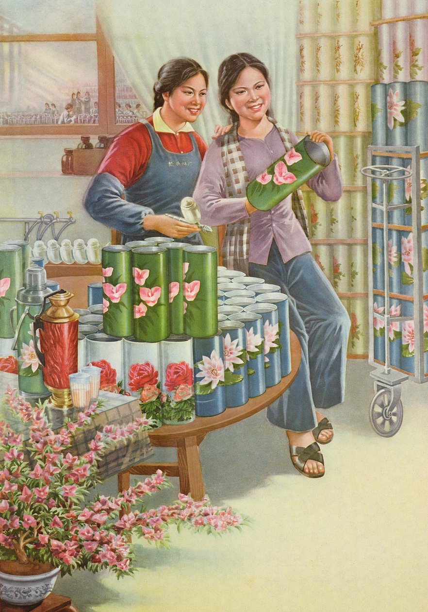 "Venskabets blomster", propagandaplakat fra den kinesiske kulturrevolution af School Chinese