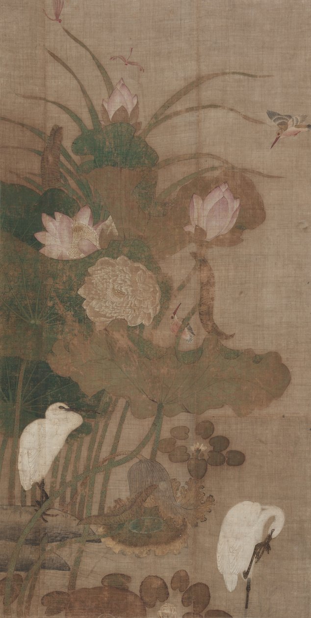 Lotus, insekter og fugle, hængende rulle af School Chinese