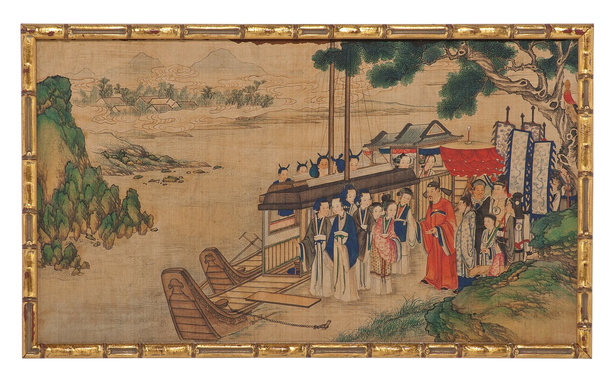 En af 24 scener fra Dream of the Red Chamber af School Chinese