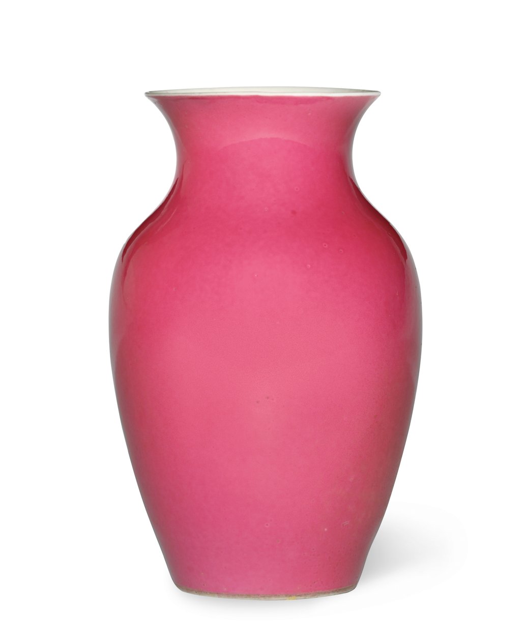 Ægformet vase (rubin-pink-emaljeret keramik) af School Chinese