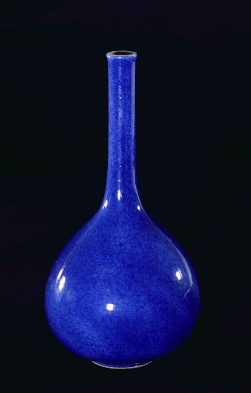 Blå pulvervase, Qing-dynastiet (1644-1912) (keramik) af School Chinese