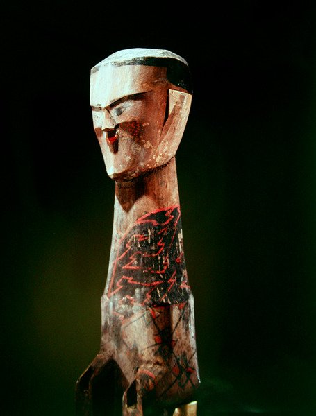Statuette, Zhou-dynastiet (1046-256 f.Kr.), 4. - 3. århundrede f.Kr. (træ) (detaljer fra 394841) af School Chinese