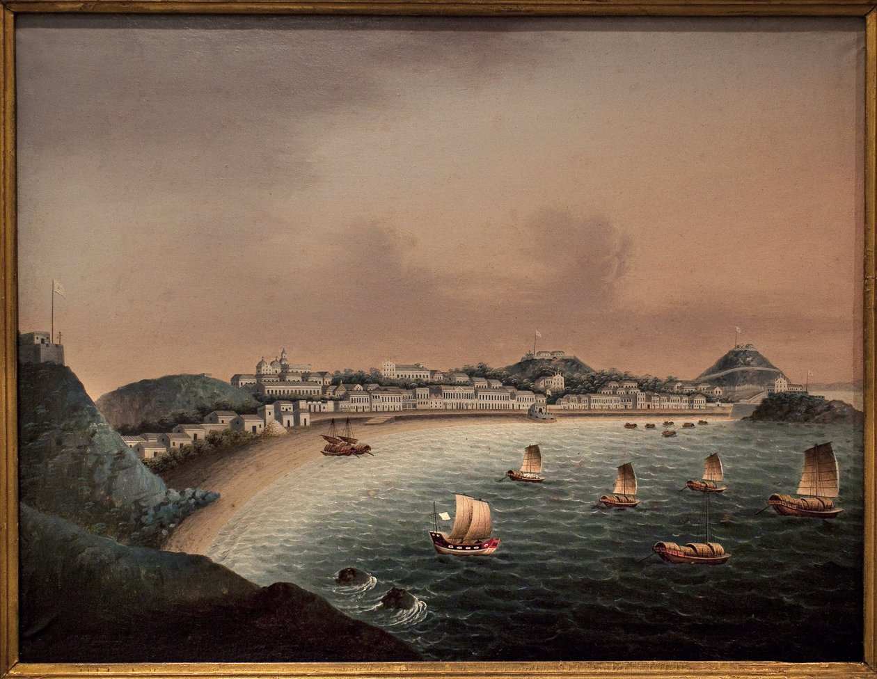 Strenge regler i Macao (Kina). Maleri af en kinesisk kunstner, olie på lærred, begyndelsen af 1700-tallet. Marine Museum, Rotterdam (Holland). af School Chinese