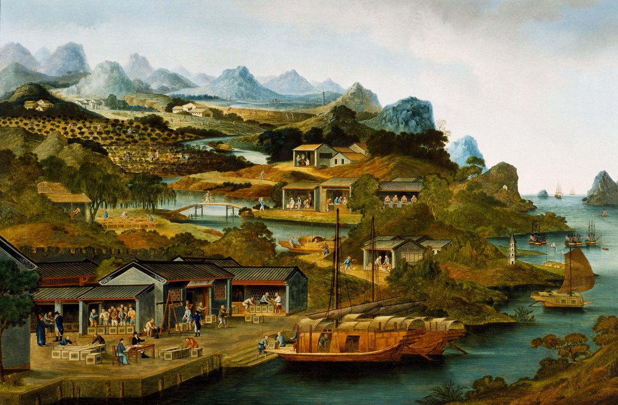 Teproduktion i Kina, Guangzhou, Kina af School Chinese