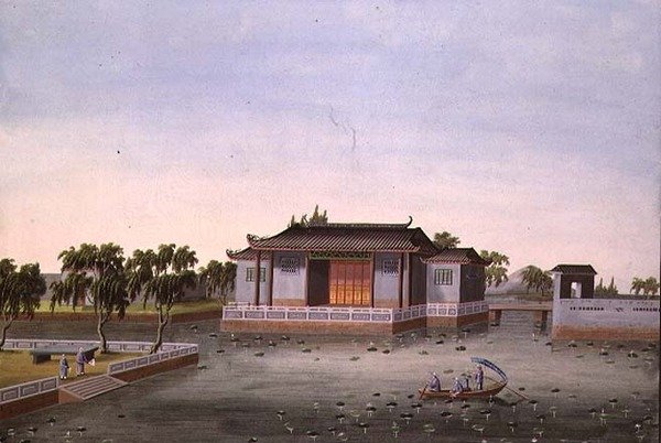 Water Garden, ca. 1820-40 (akvarel på papir) af School Chinese