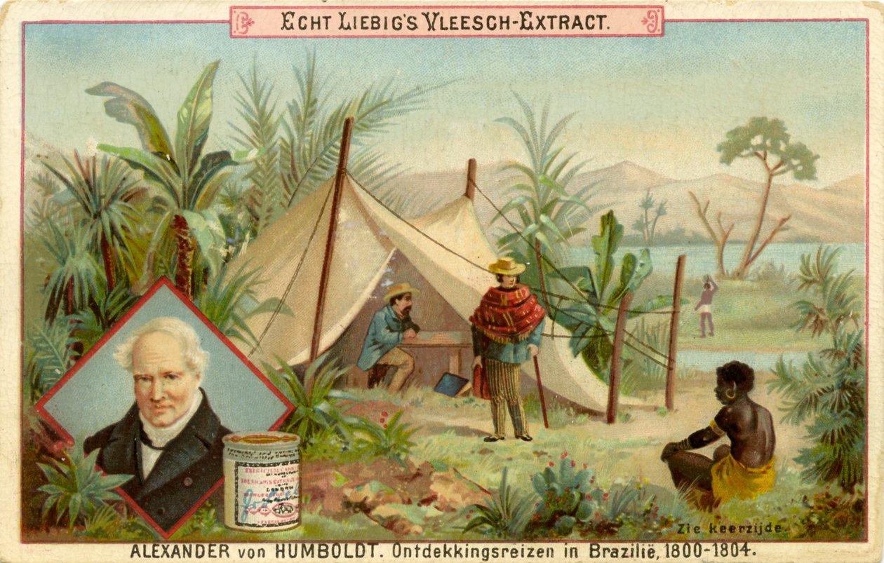 Alexander von Humboldts opdagelsesekspedition, Liebig-kort (print) af School Dutch