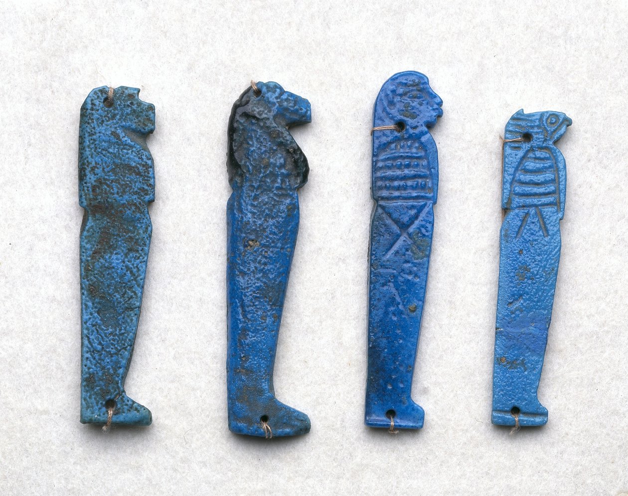 Amulet of a Son of Horus, græsk-romersk periode, 332 BC-395 AD (blå fajance) af School Egyptian