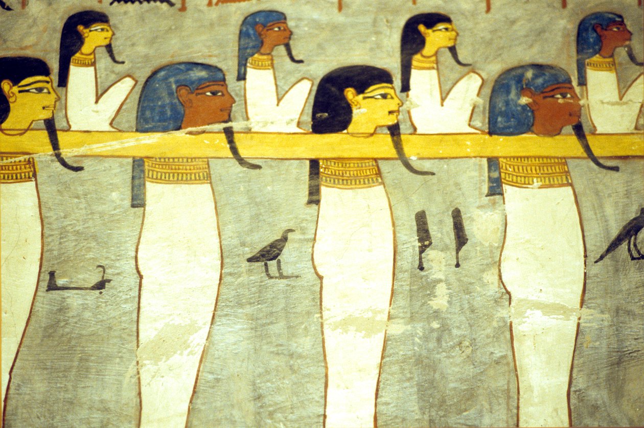 Det gamle Egypten, Maleri, Underverdenens guder tøjret til Hathor, guddommelig ko, trækker solbarken, Ramses I