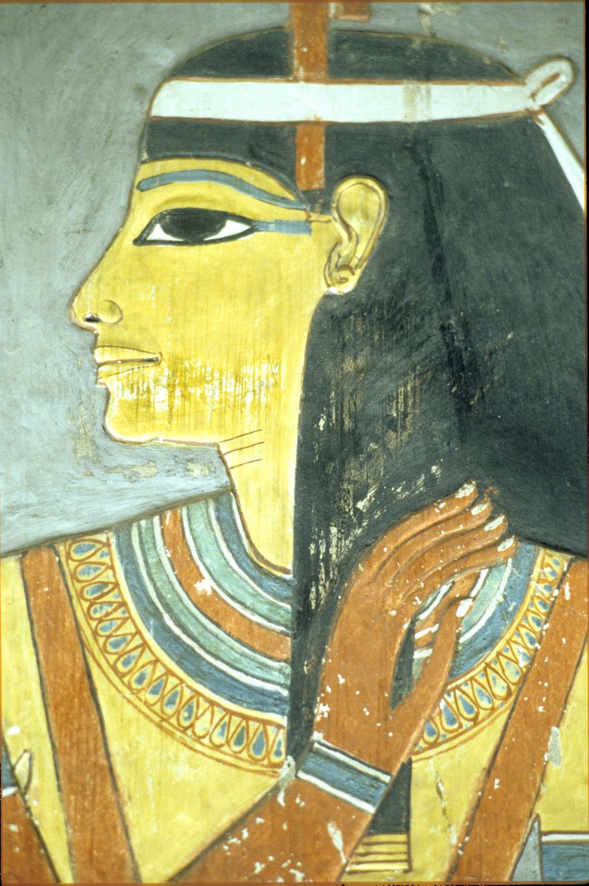 Det gamle Egypten, Vægmaleri, Gudinden Hathor, Horemhebs grav, Theben af School Egyptian
