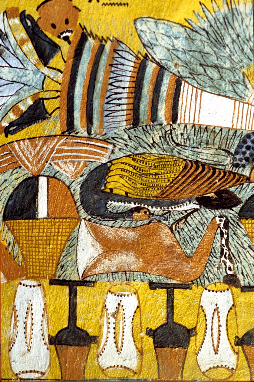 Det gamle Egypten, Vægmaleri Sennedjems grav, Deir el Medina, Theben, De adeliges grav af School Egyptian