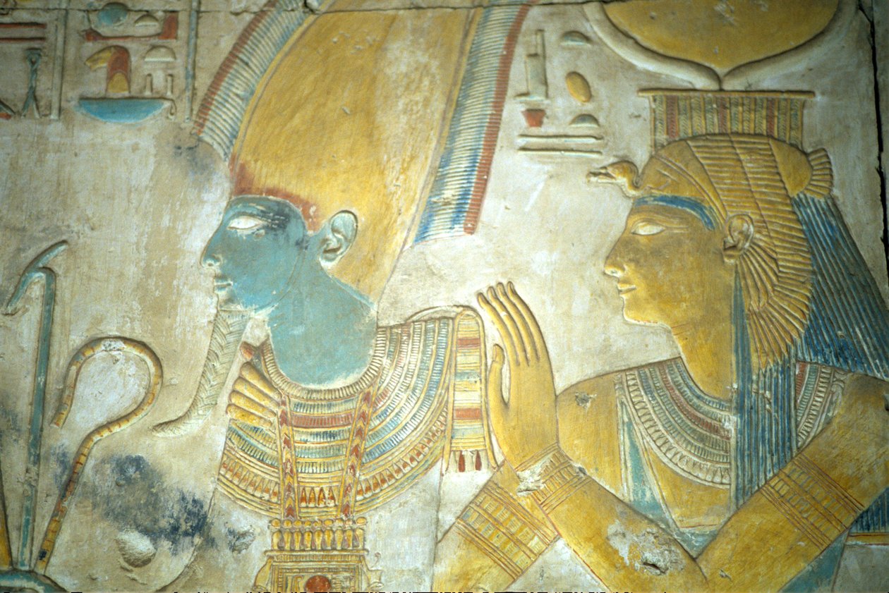 Det gamle Egypten, Vægmaleri/udskæring, Isis og Osiris, Seti I