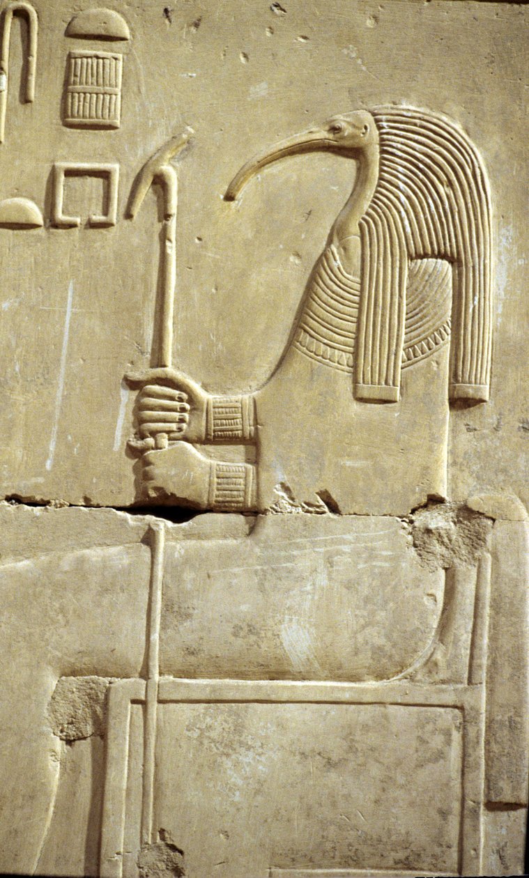 Det gamle Egypten, Vægmaleri/ristning, Guden Thoth, Seti I