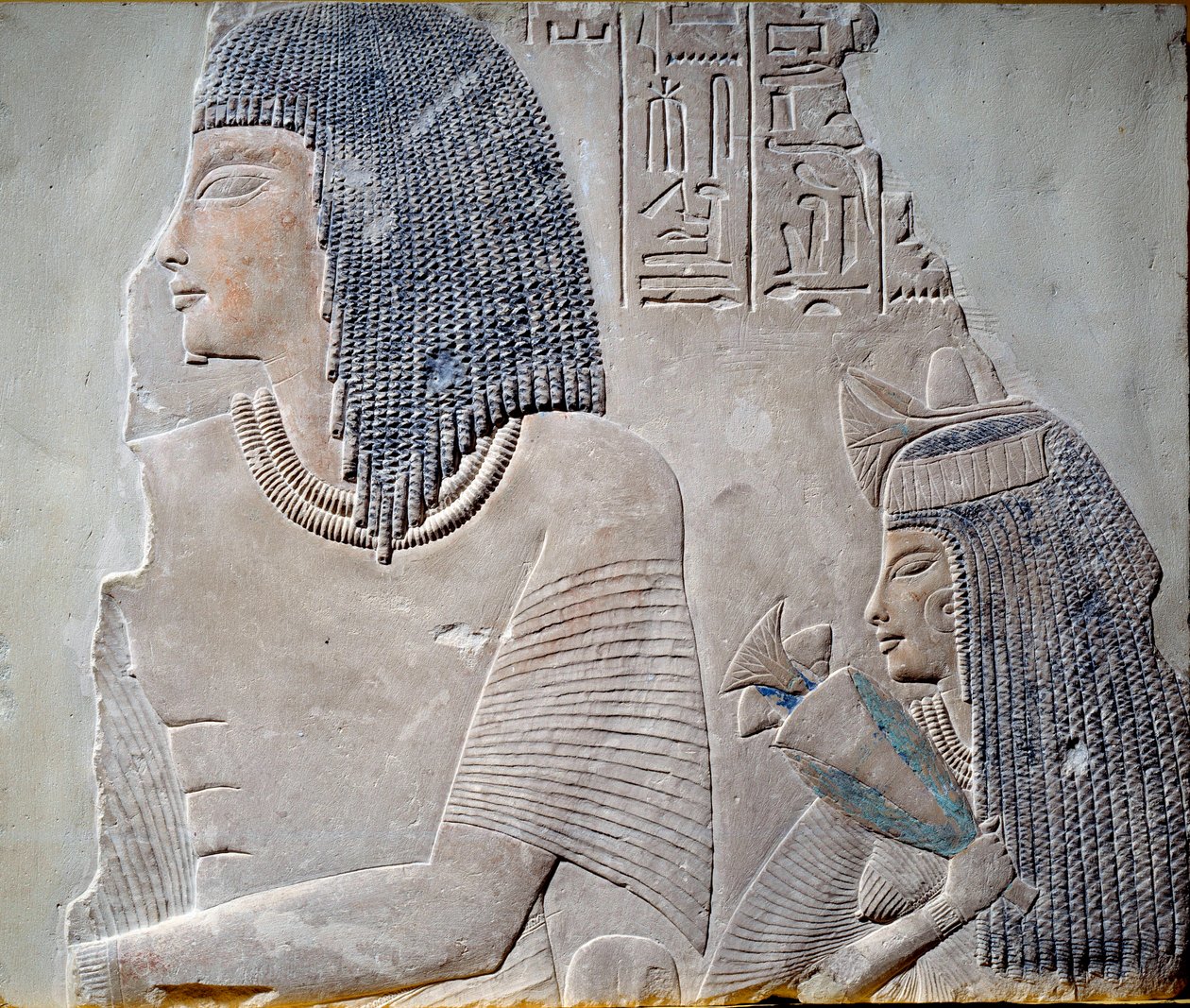 Kunst Egypten: Ieneminet og hans kone Takha. Fresco af New Empire-periode i det 18. dynasti (14. århundrede f.Kr.). Paris, Musée du Louvre af School Egyptian