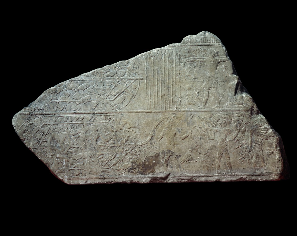 Kunst Egypten. scene på Marees of the Nile. Jagt fugle fanget i net. Paris, Musée du Louvre af School Egyptian
