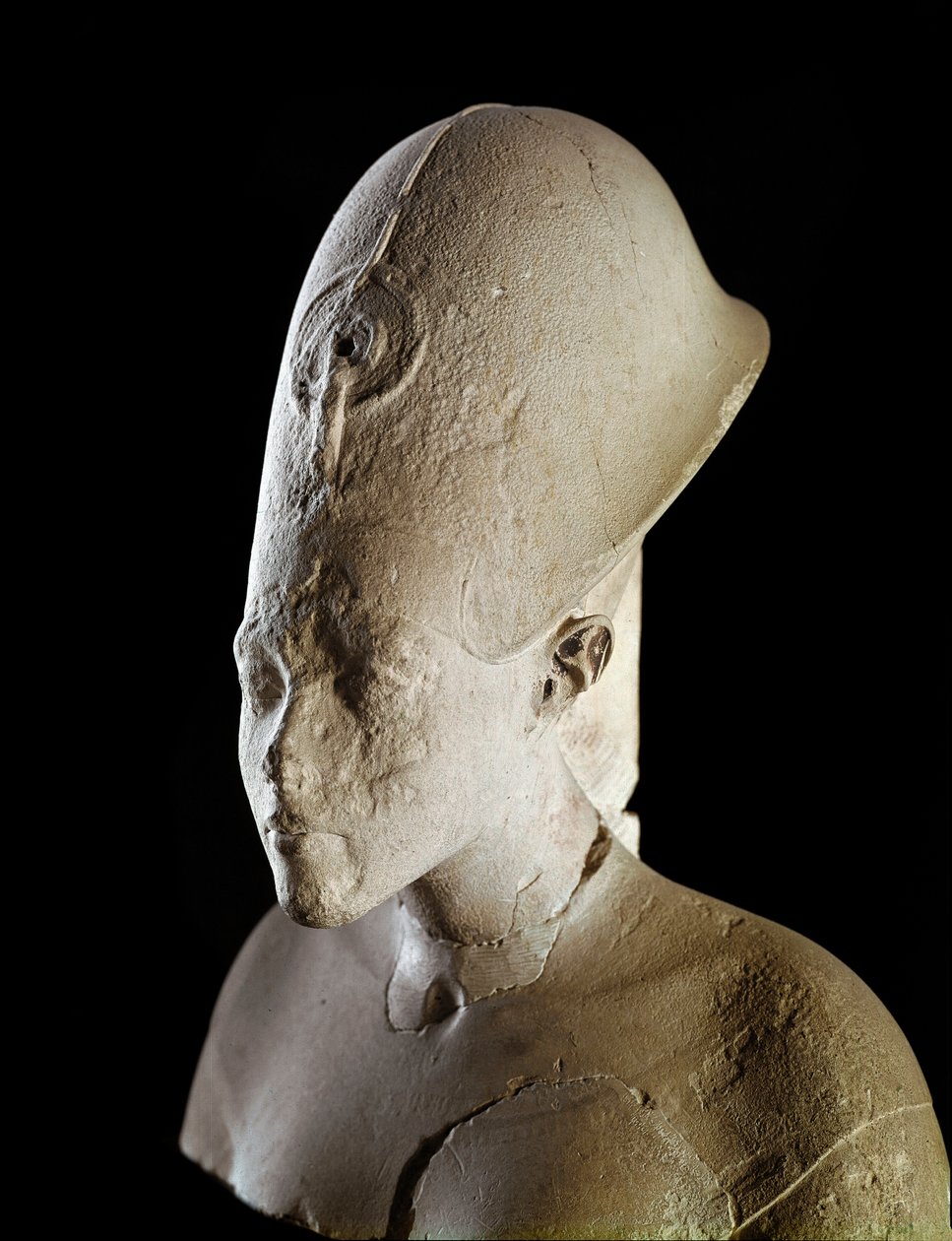 Buste af farao Akhenaton (Amenophis IV). 18. dynasti (1550-1295 f.Kr.). Fra Tell el Amarna. Paris, Louvre-museet af School Egyptian