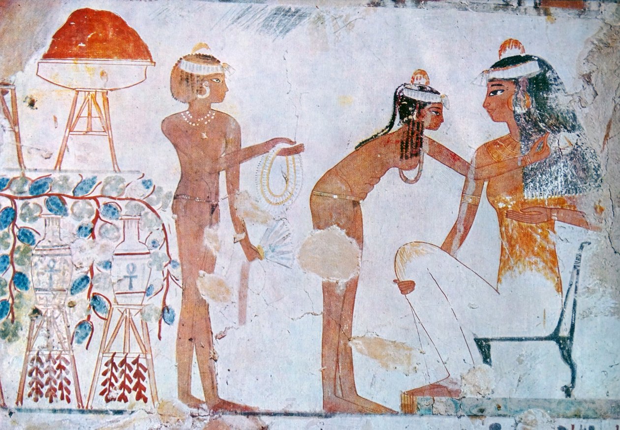 Egyptisk gravmaleri, der forestiller festivalforberedelser af School Egyptian