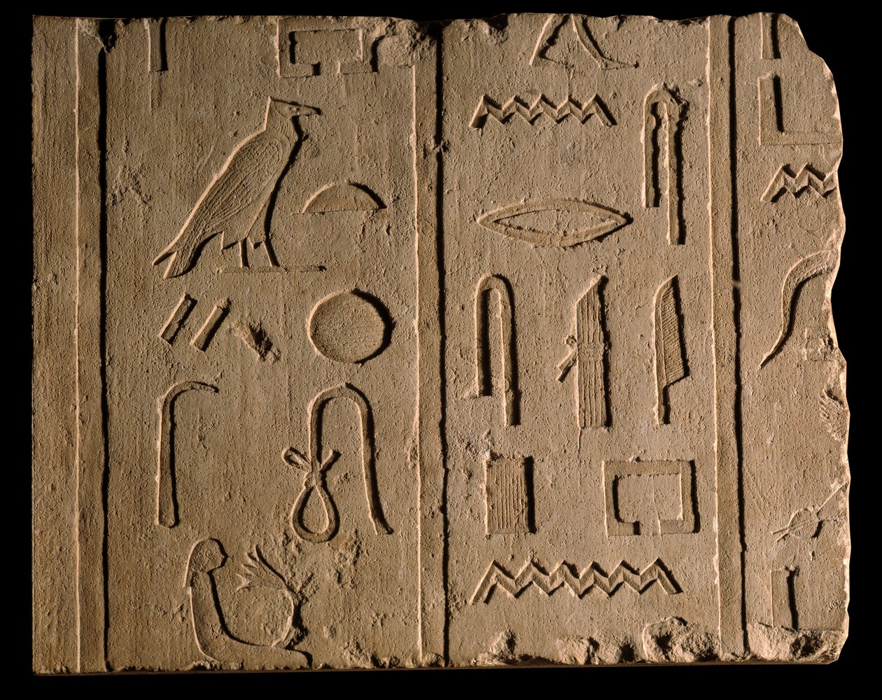 Egyptiske antikviteter: begravelsesindskrift, der omtaler en dame ved navn Takhout. 8. århundrede f.Kr. Paris, Louvre-museet af School Egyptian