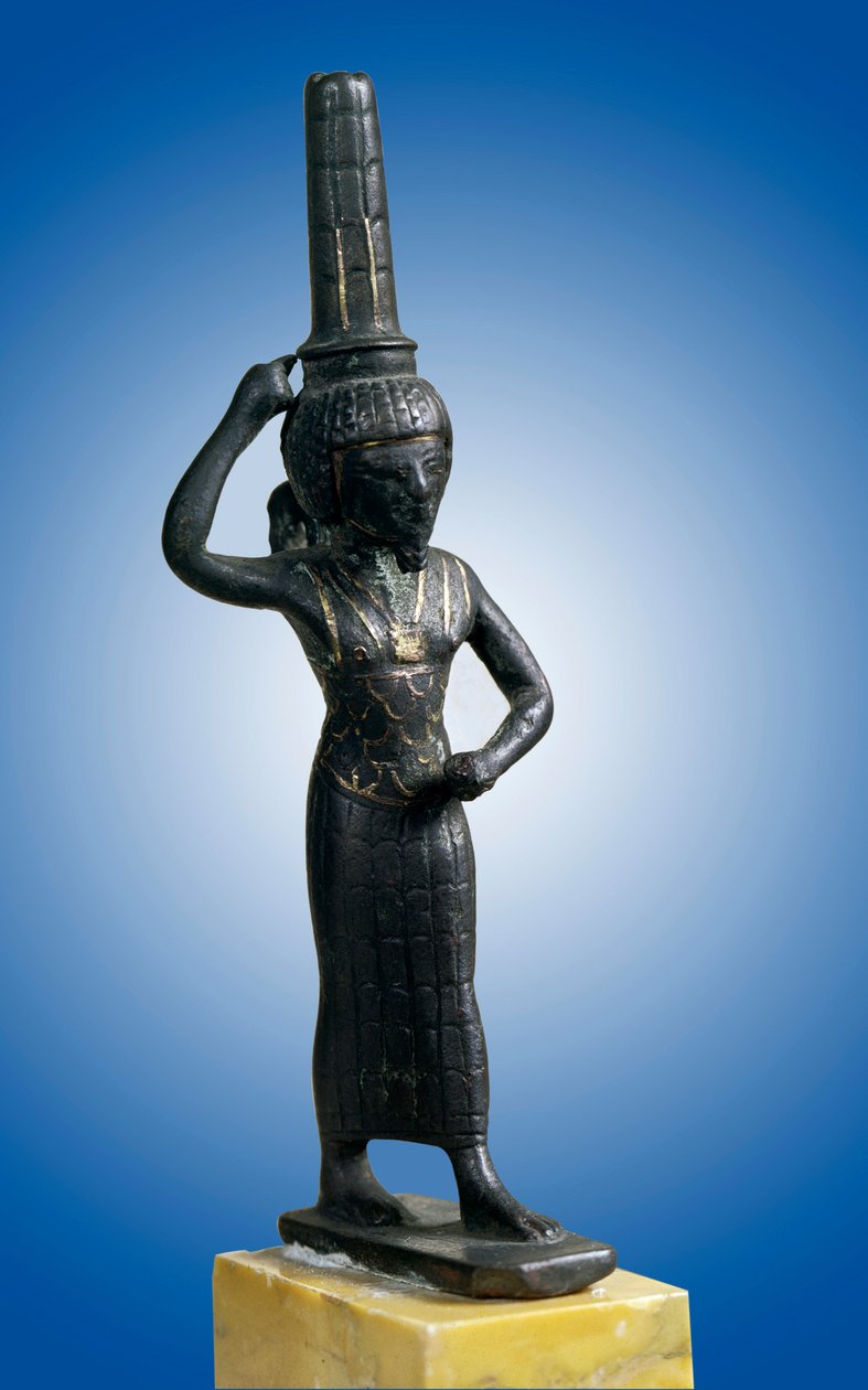 Egyptisk antikvitet: statuette af krigerguden Onouris (eller Chou), Paris, Louvre-museet af School Egyptian