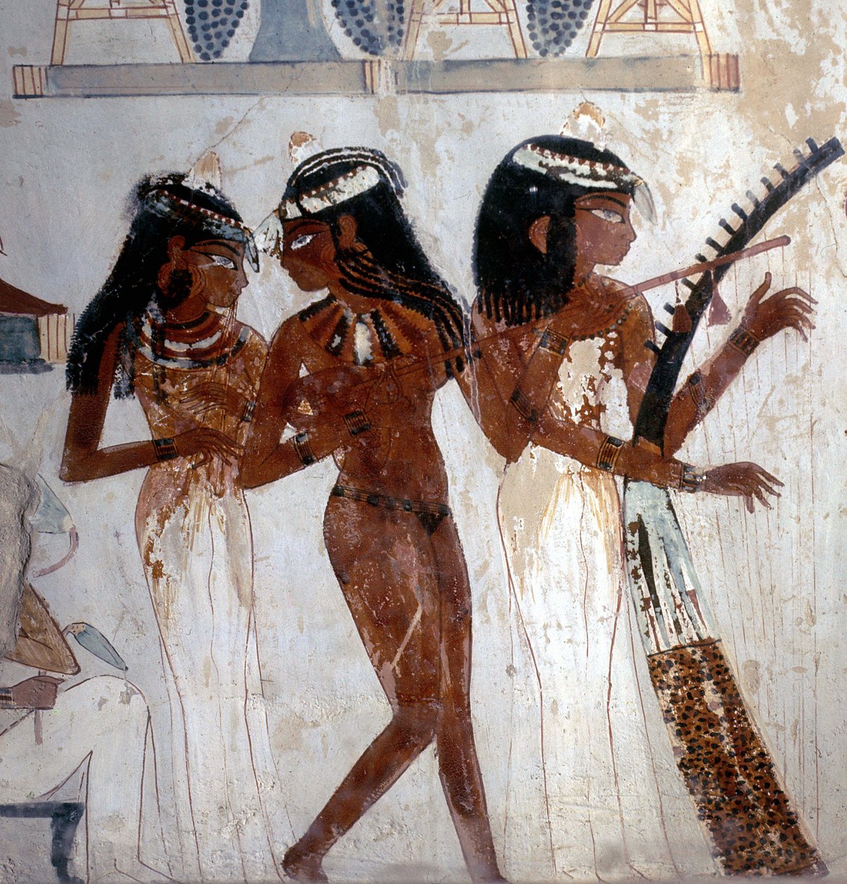 Luxor Theben: Adelens nekropol, Nakhts grav (18. dynasti), musikere. Vallee des Nobles af School Egyptian