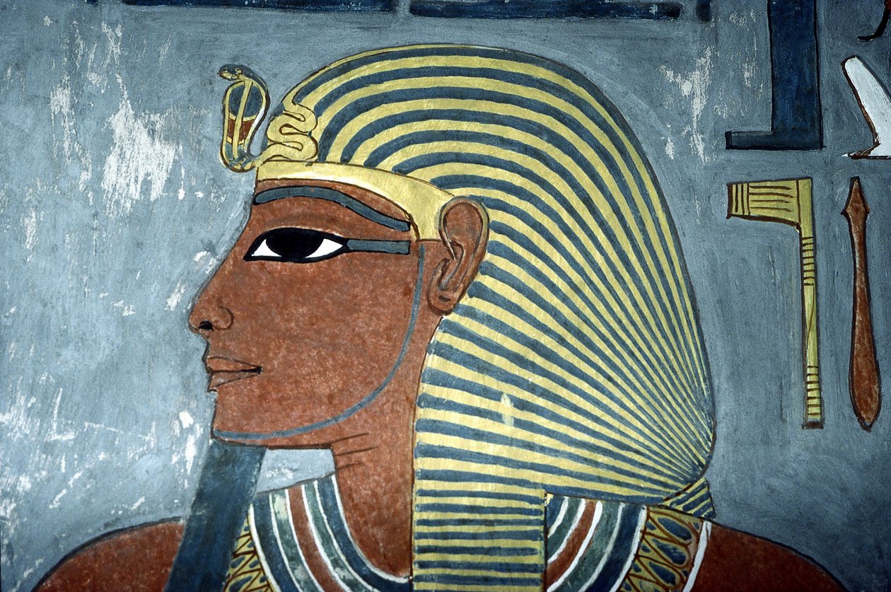 Luxor, Theben: Kongernes Dal. Horemhebs grav, egyptisk farao fra det 19. dynasti. af School Egyptian