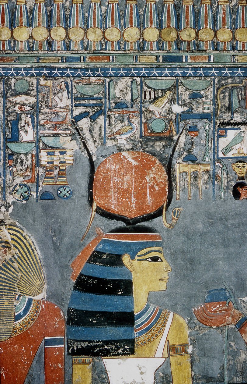 Luxor, Theben: Kongernes Dal, grav for Horemheb (-1343 - -1314), egyptisk farao, hvor gudinden Isis optræder. af School Egyptian