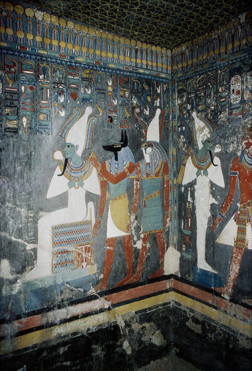 Luxor, Theben: Kongernes Dal, grav for Horemheb (-1343 - -1314), egyptisk farao, hvor gudinden Isis optræder. af School Egyptian