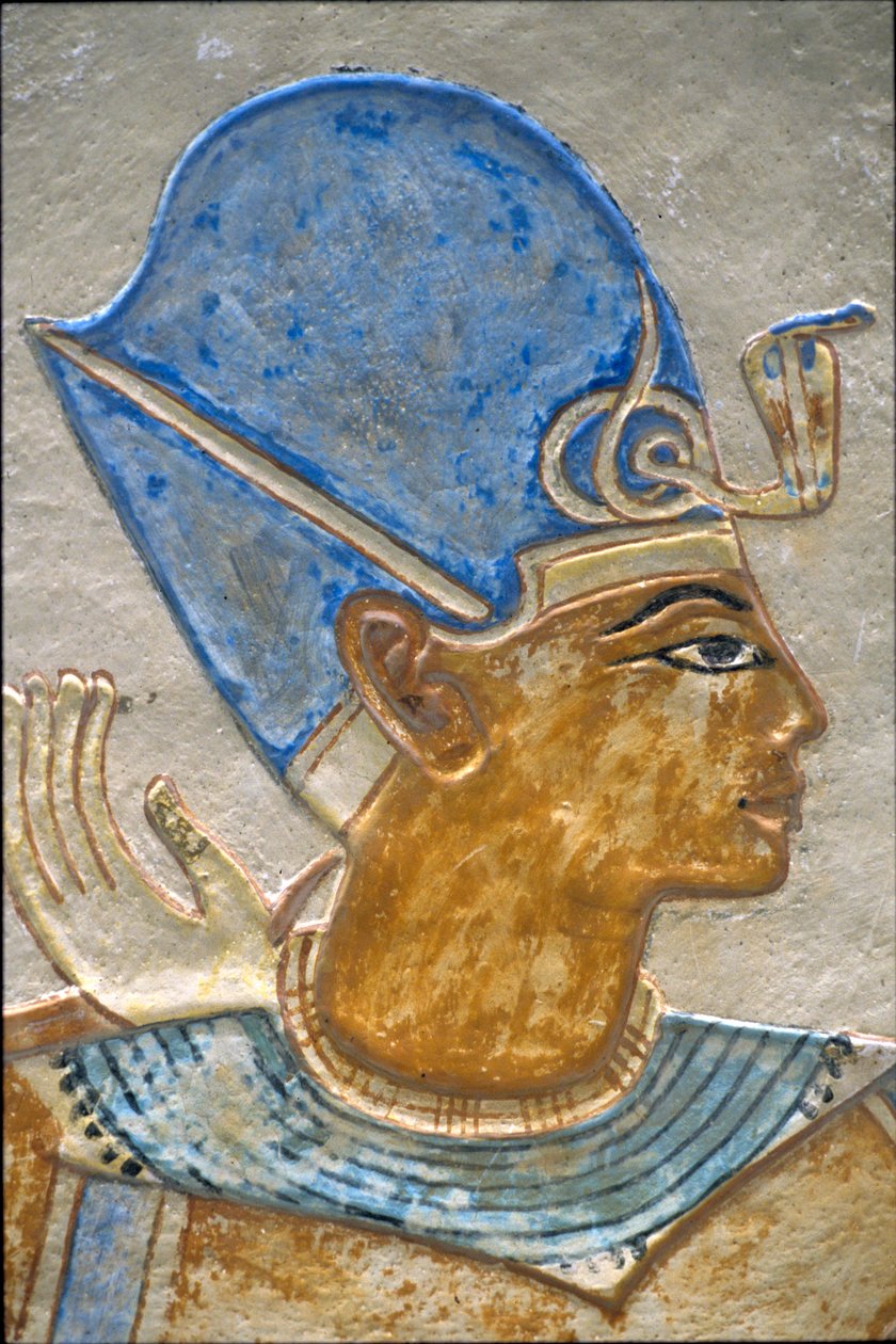 Ramses III omfavner Isis, Amon-hir-Khopshefs grav (foto) af School Egyptian