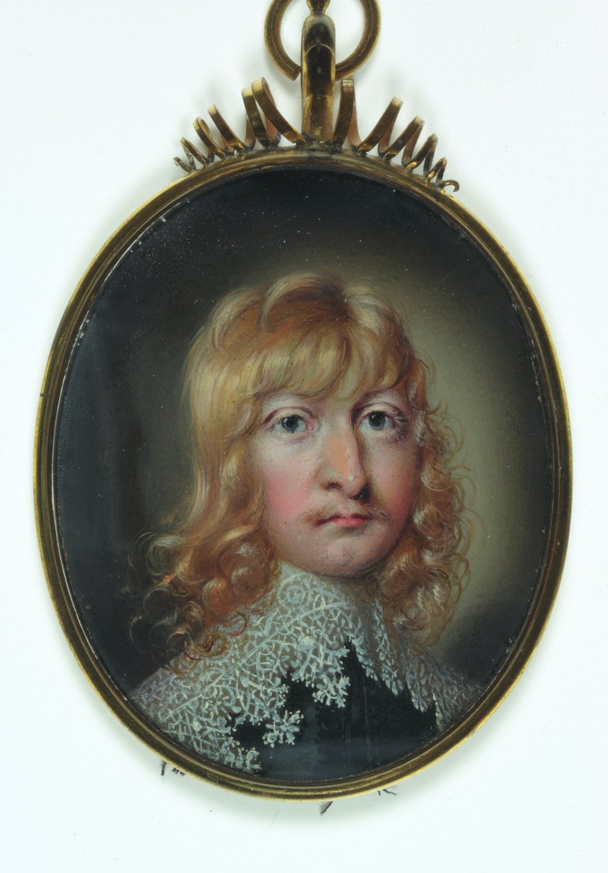 En herre kaldet William Cavendish (akvarel på elfenben) af School English