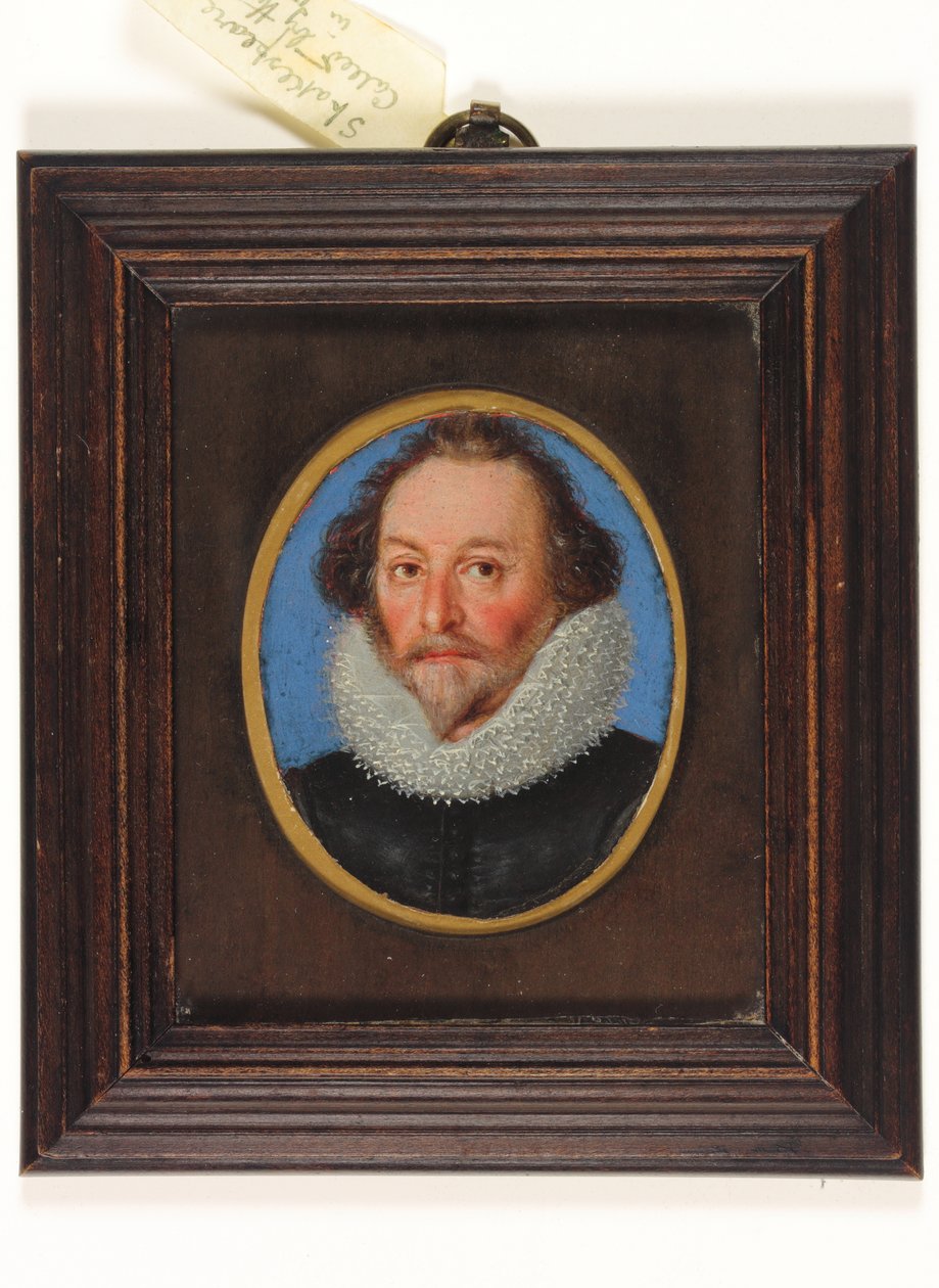En herre ved navn William Shakespeare (akvarel på vellum) af School English