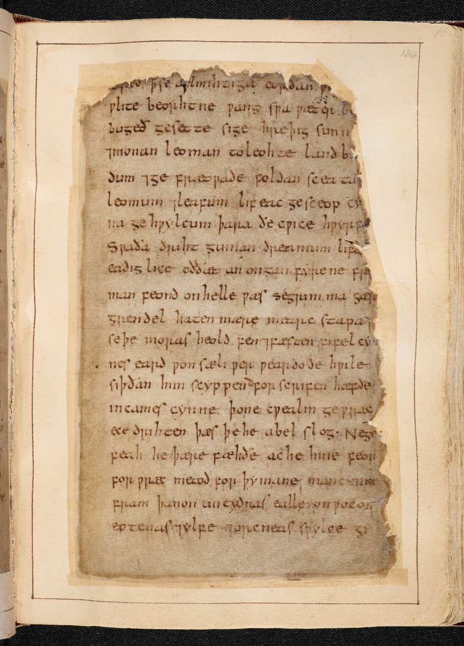 En side med Beowulf fra folioer, nogle gange kaldet 