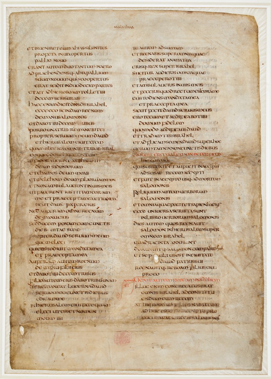 Bibelfragment fra Kongernes Bog (