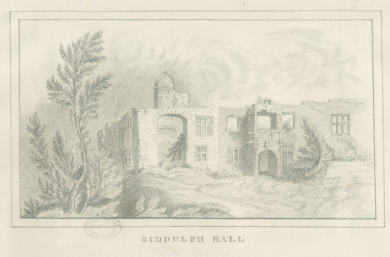 Biddulph Hall (gammel): blyantstegning, nd [?1830
