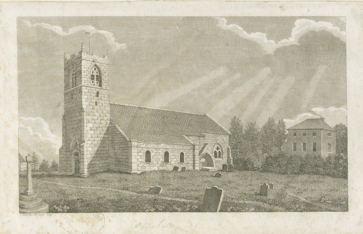 Blymhill Kirke: gravering af School English