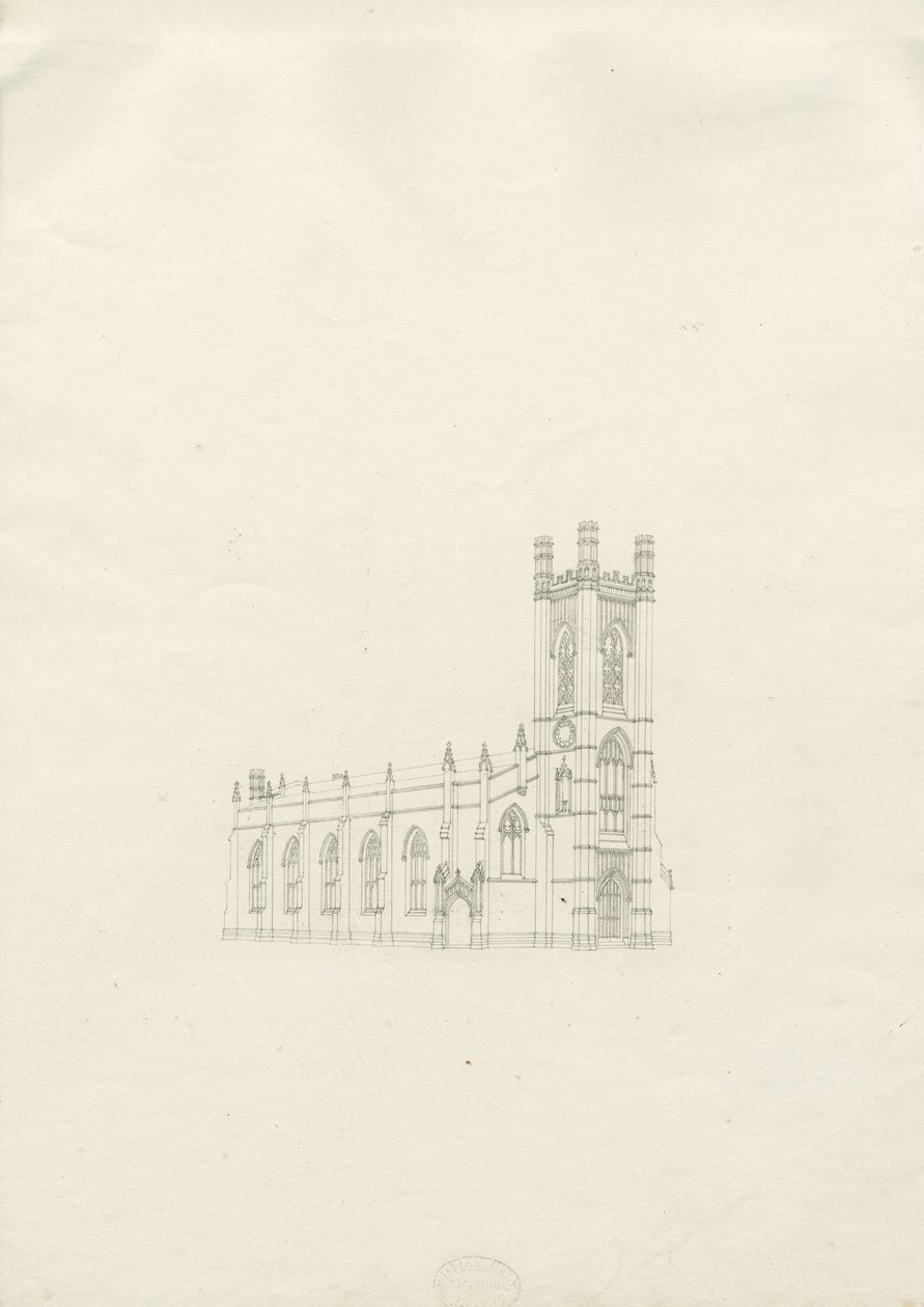 Burton-upon-Trent - Holy Trinity Church: tegning, nd [?1820