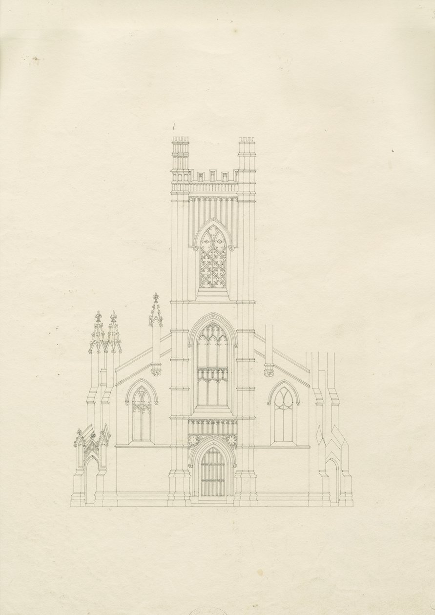 Burton-upon-Trent - Holy Trinity Church: tegning, nd [?1820