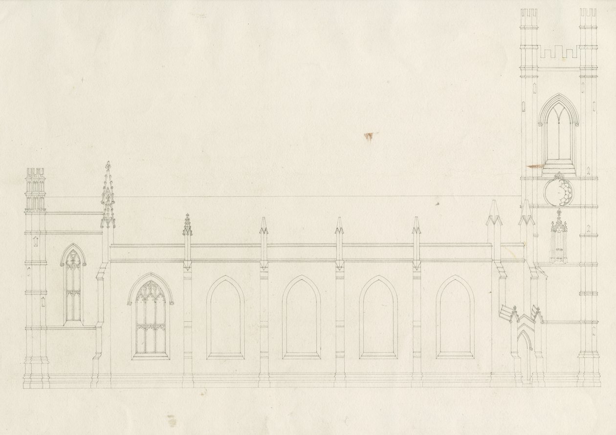 Burton-upon-Trent - Holy Trinity Church: tegning, nd [?1820