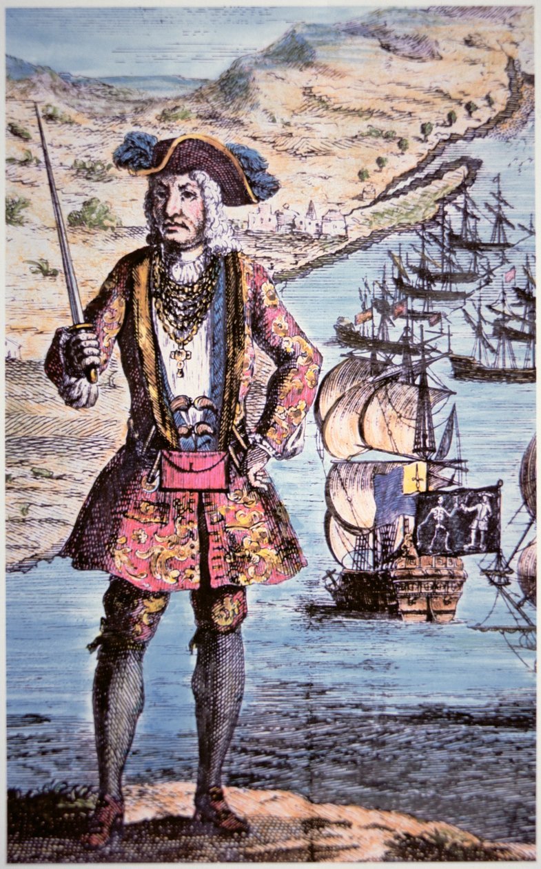 Kaptajn Bartholomew Roberts, graveret af James Basire af School English