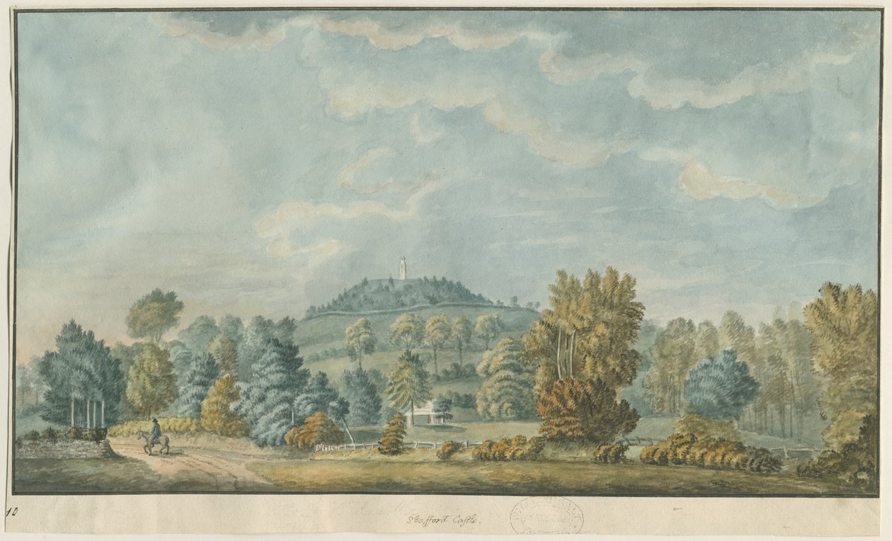 Castle Church - Castle Hill: akvarelmaleri, og [1700-tallet] (maleri) af School English