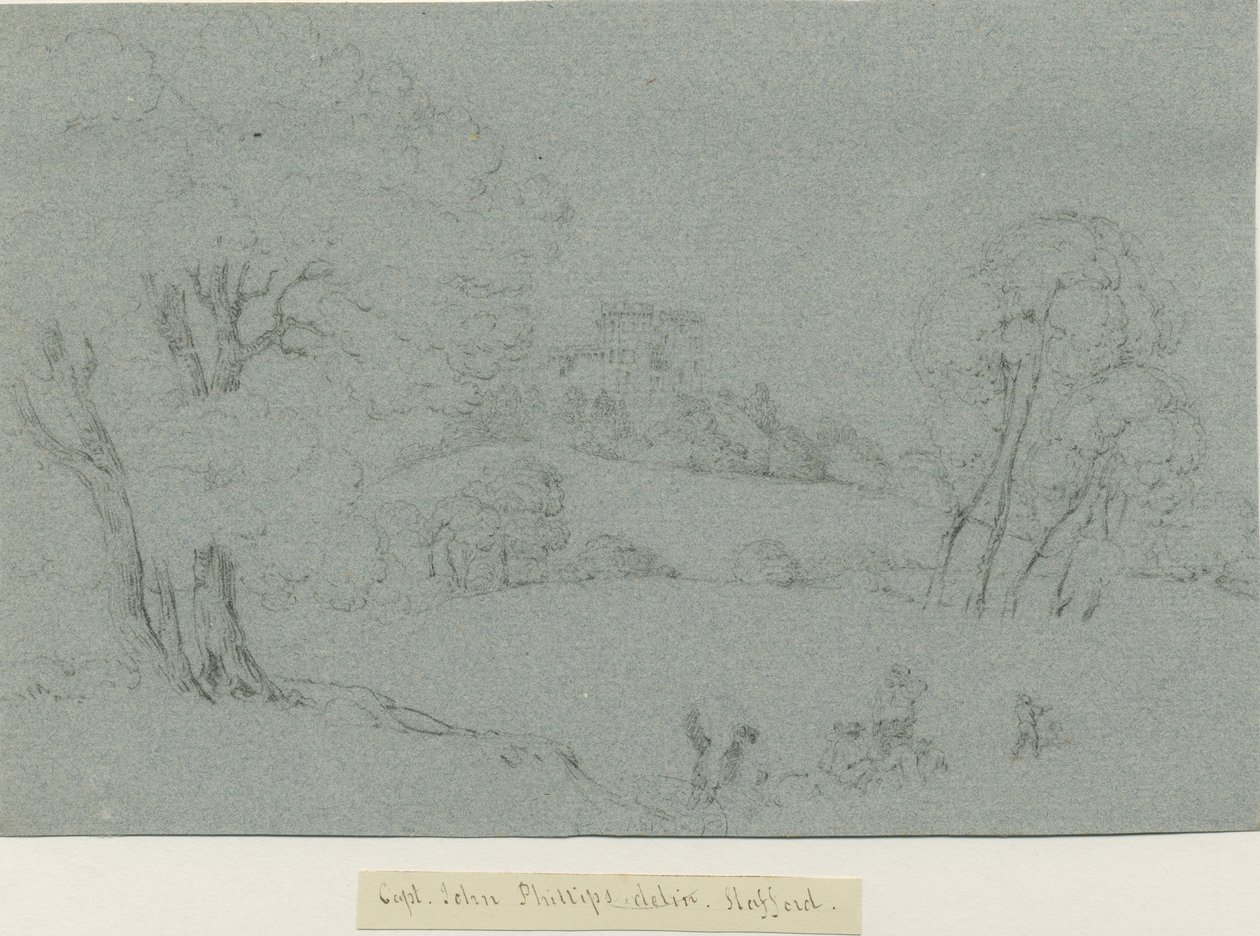 Castle Church - Stafford Castle: blyantstegning, nd [1800-tallet] (tegning) af School English