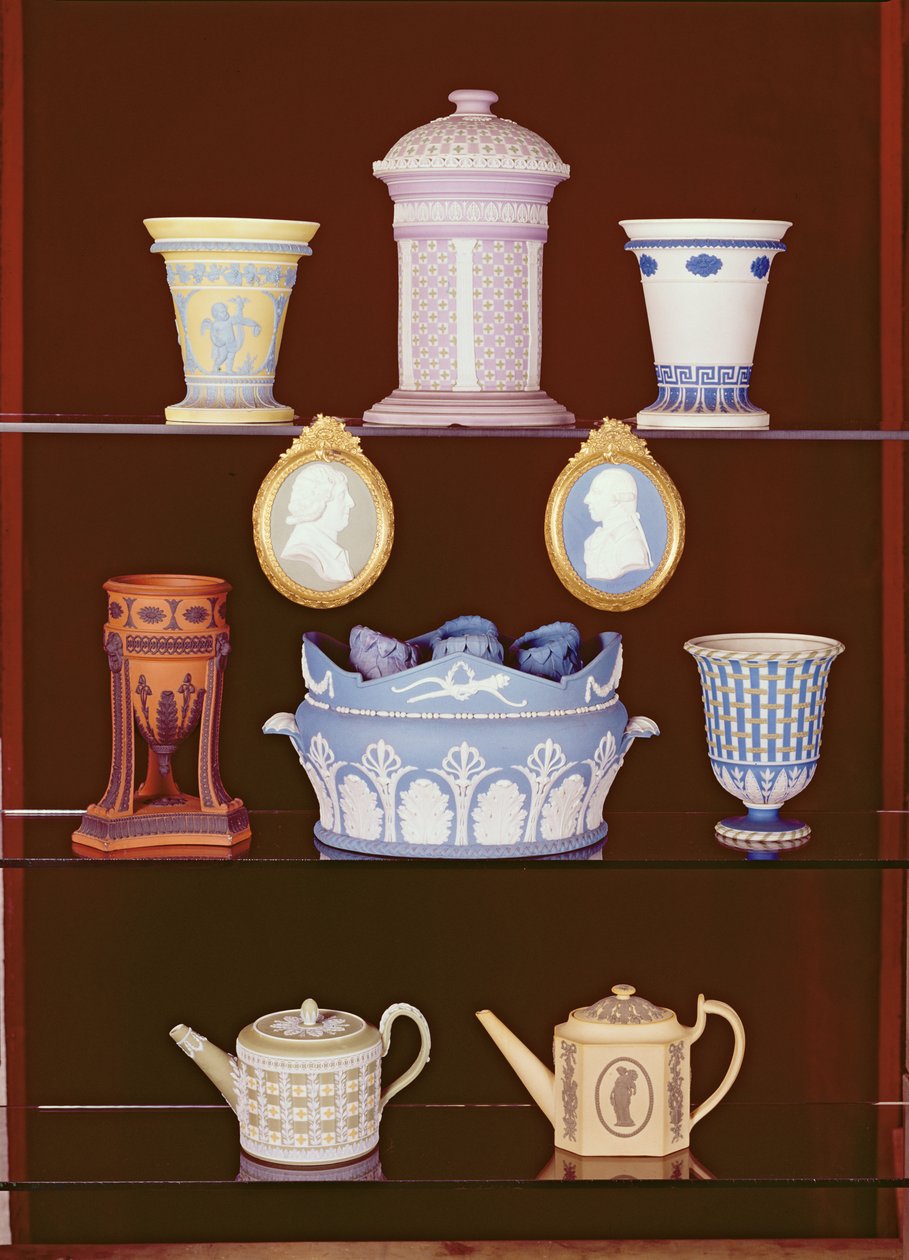 Samling af Wedgwood-stykker af School English