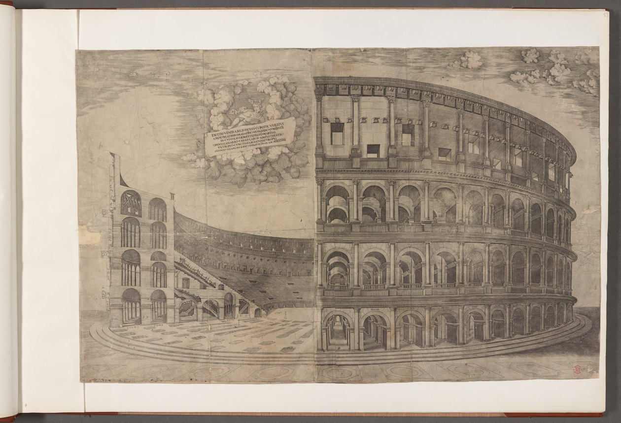 Bomuld Augustus III, f.53 Colosseum.   Tryk af gamle bygninger, kunst og relaterede scener, hovedsageligt i Rom af School English